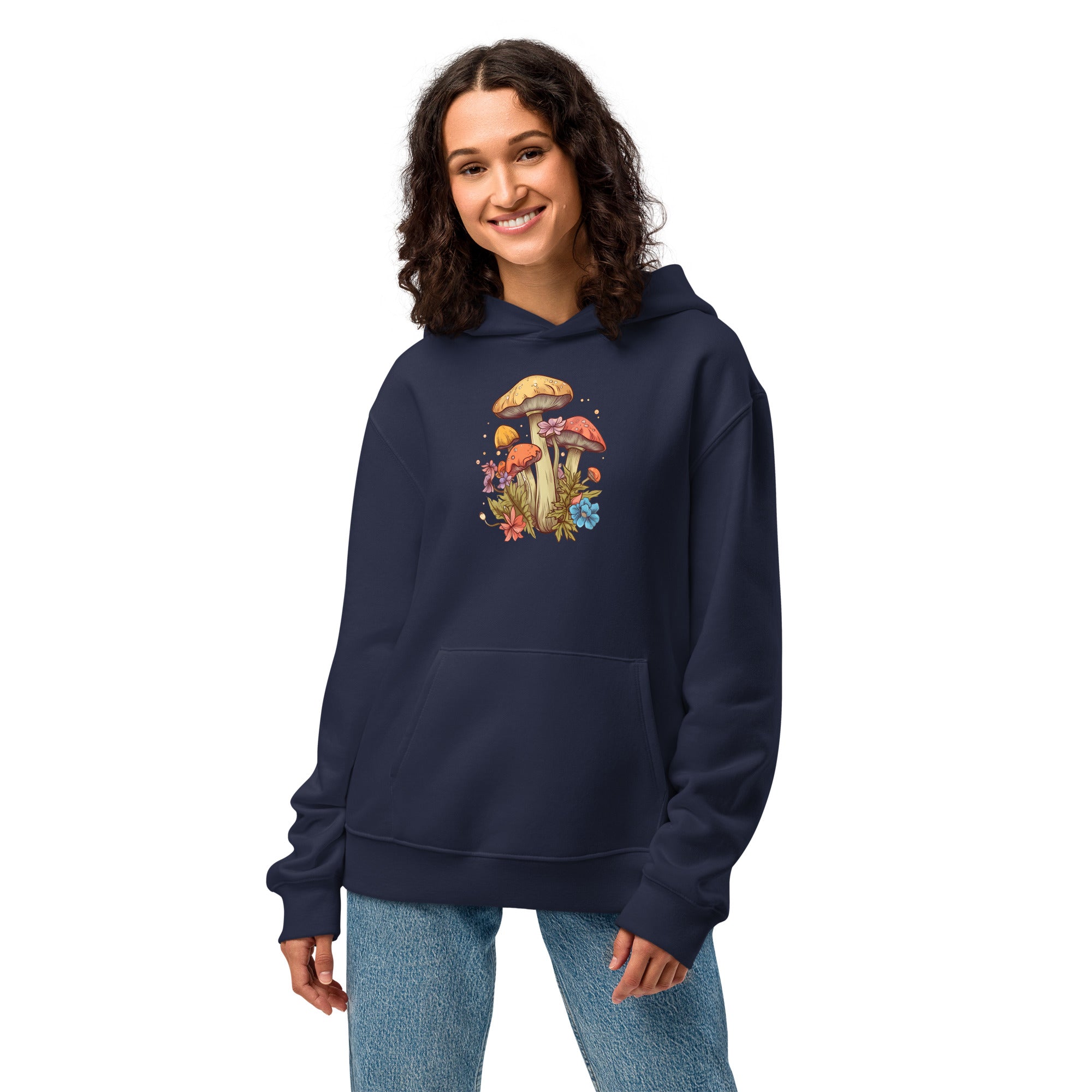 Navy Heavyweight Mushroom  Hoodie