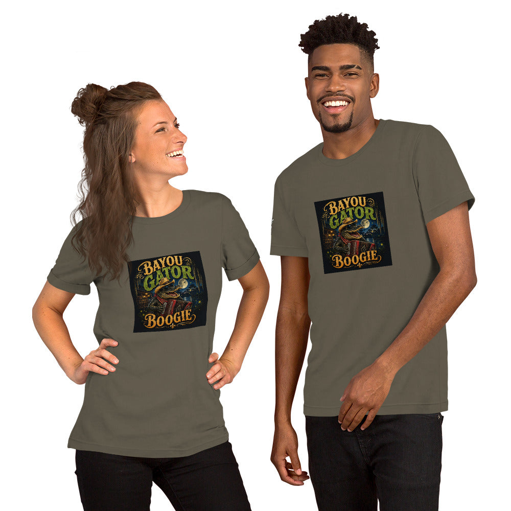 Bayou Gator Boogie Unisex Graphic T-Shirt | Louisiana Zydeco Music Tee Bazaare Mart Graphic Tees