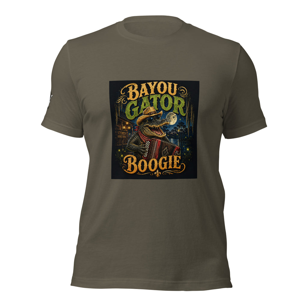 Bayou Gator Boogie Unisex Graphic T-Shirt | Louisiana Zydeco Music Tee Bazaare Mart Graphic Tees