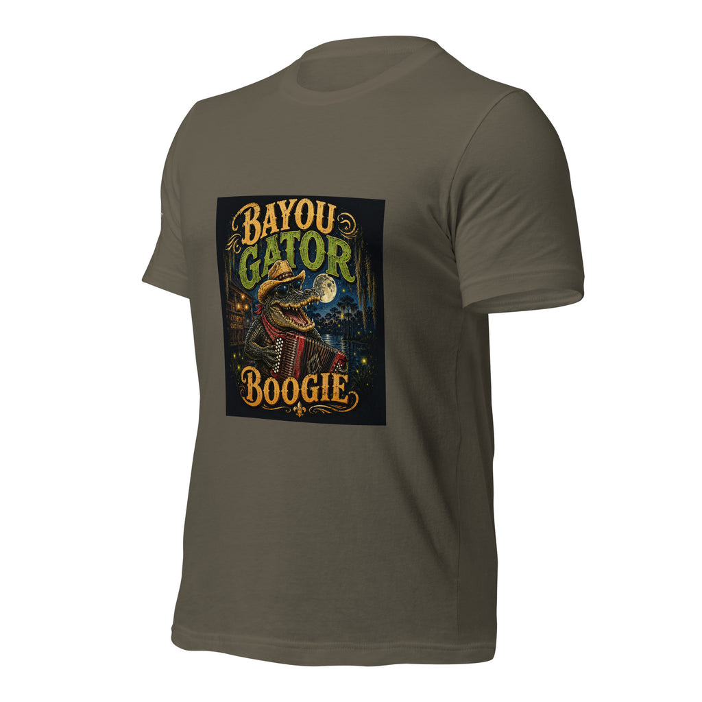 Bayou Gator Boogie Unisex Graphic T-Shirt | Louisiana Zydeco Music Tee Bazaare Mart Graphic Tees