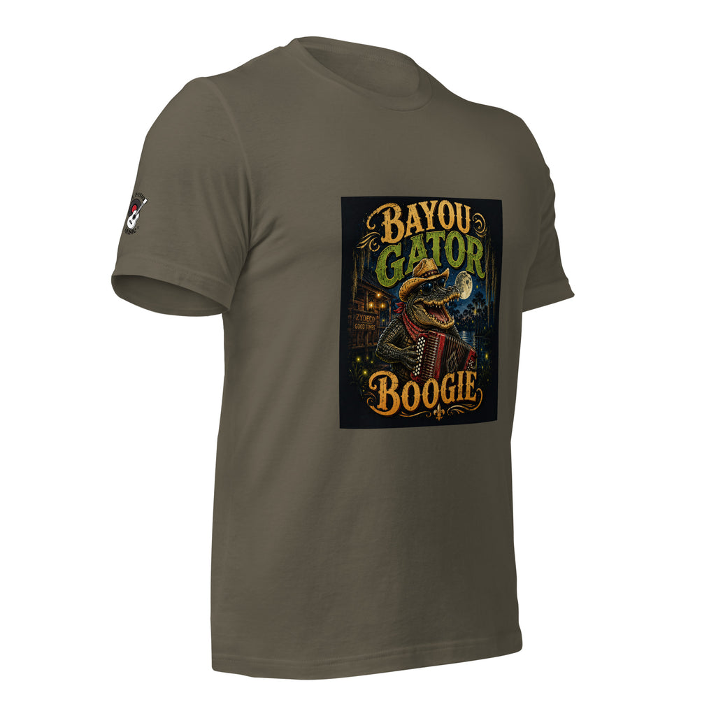 Bayou Gator Boogie Unisex Graphic T-Shirt | Louisiana Zydeco Music Tee Bazaare Mart Graphic Tees
