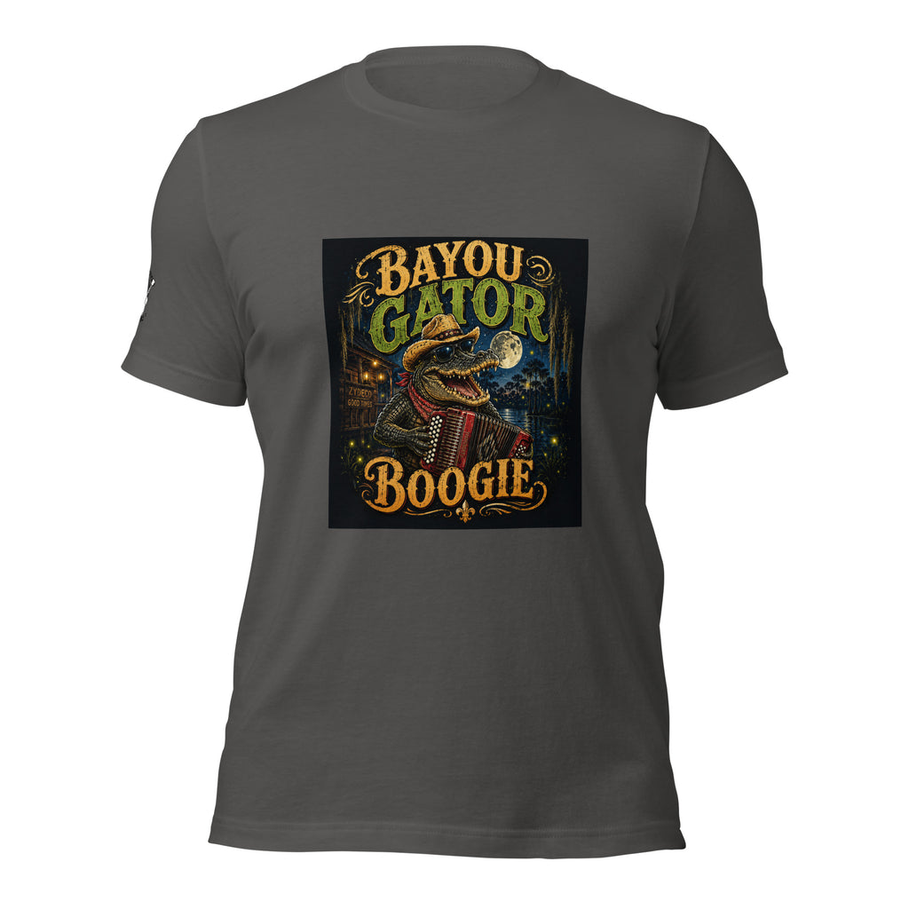 Bayou Gator Boogie Unisex Graphic T-Shirt | Louisiana Zydeco Music Tee Bazaare Mart Graphic Tees
