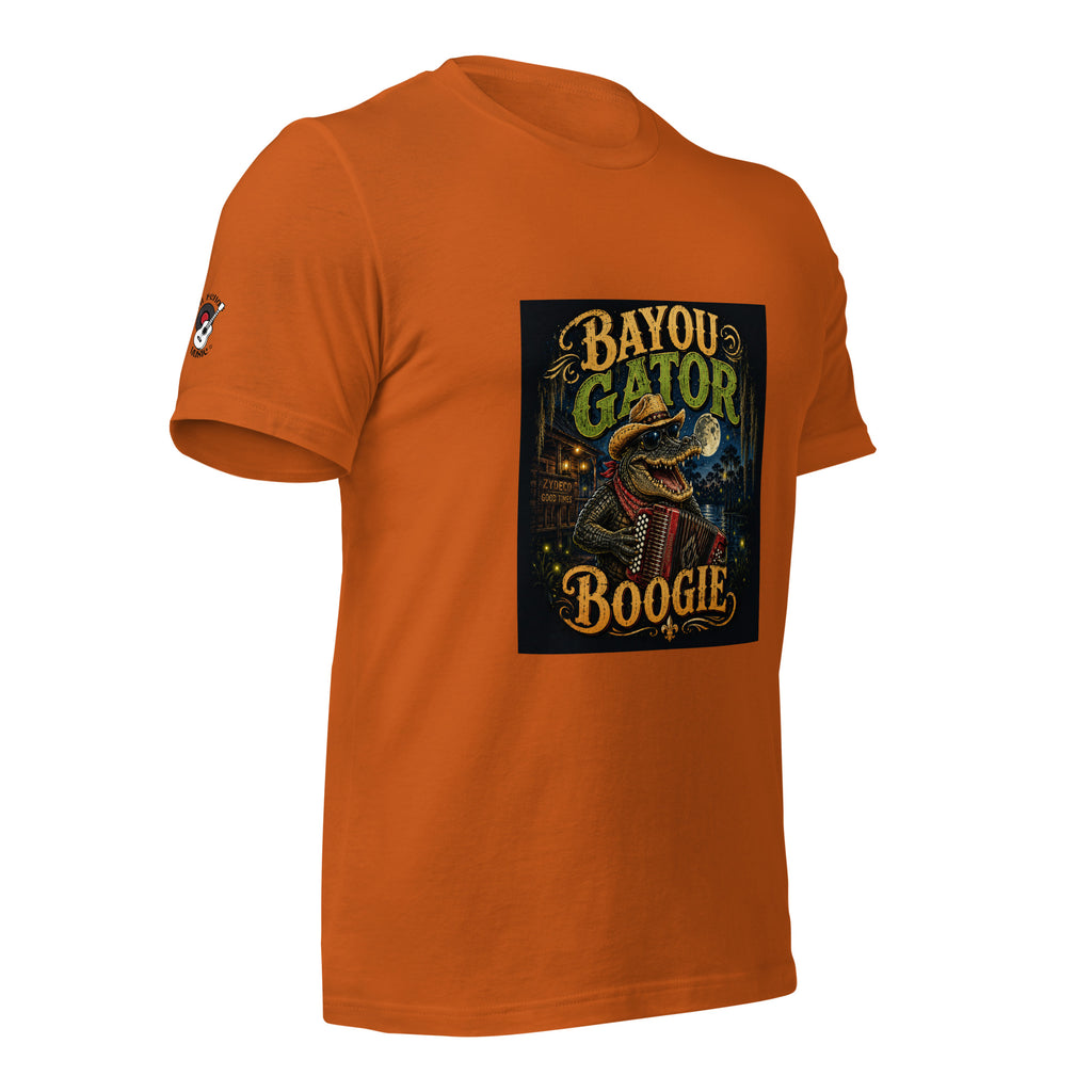Bayou Gator Boogie Unisex Graphic T-Shirt | Louisiana Zydeco Music Tee Bazaare Mart Graphic Tees