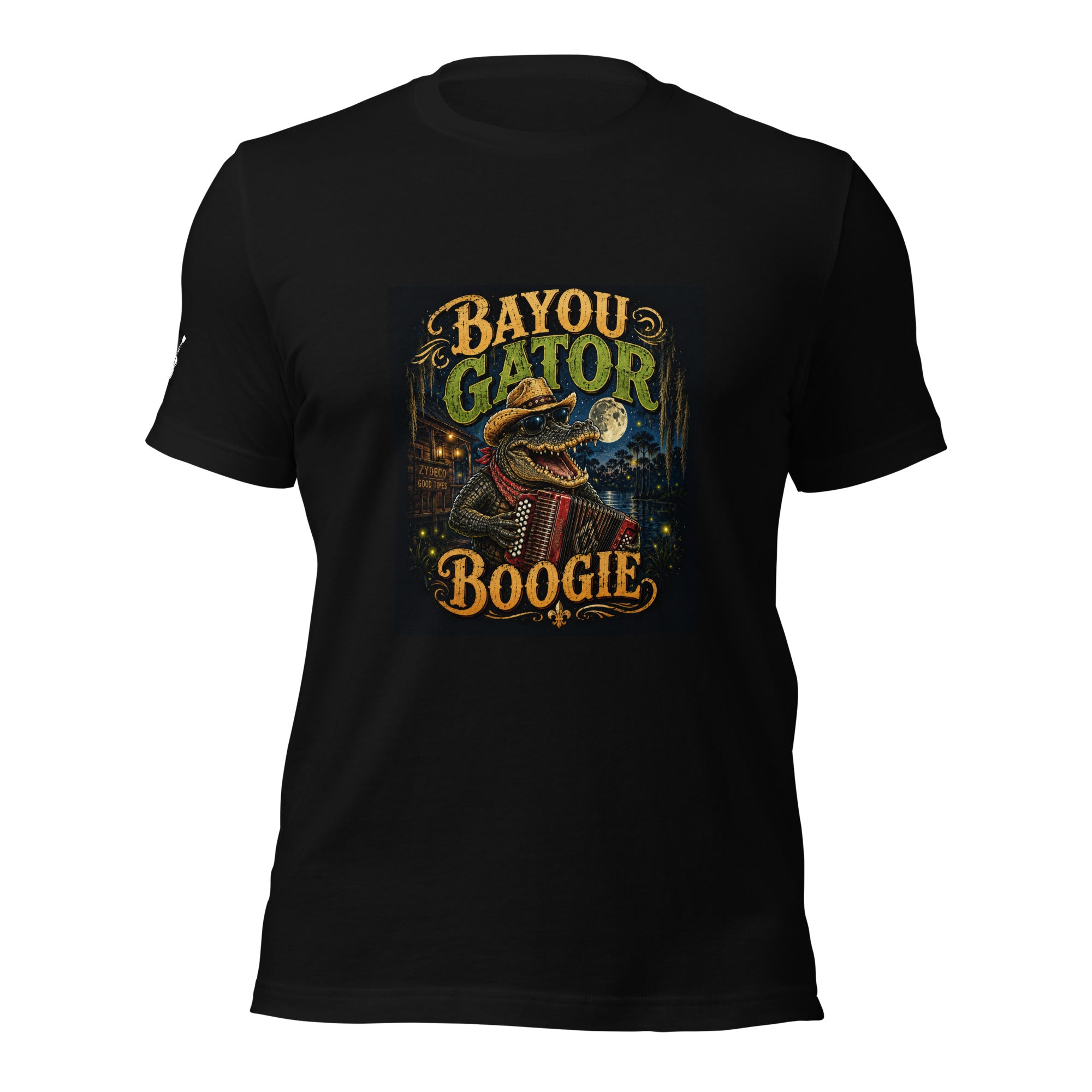 Bayou Gator Boogie Unisex Graphic T-Shirt | Louisiana Zydeco Music Tee Bazaare Mart Graphic Tees