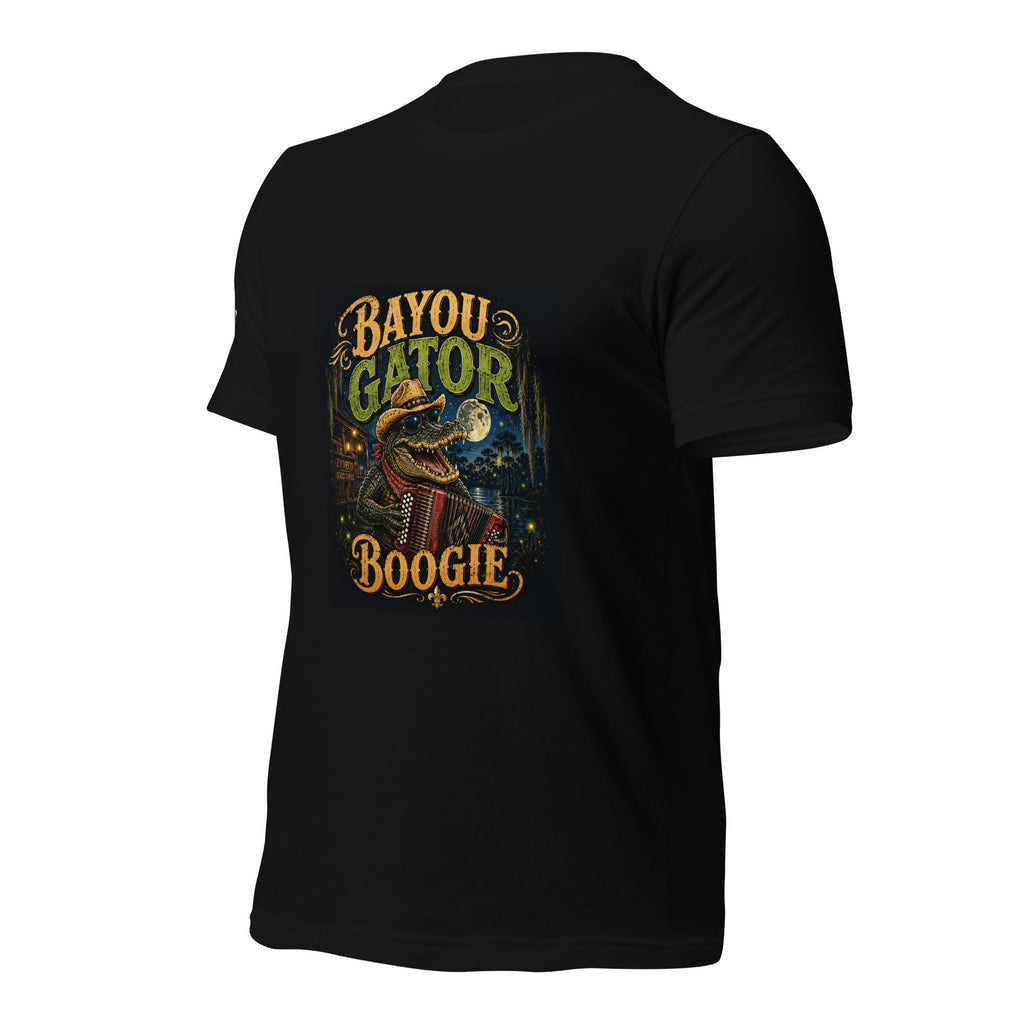 Bayou Gator Boogie Unisex Graphic T-Shirt | Louisiana Zydeco Music Tee Bazaare Mart Graphic Tees