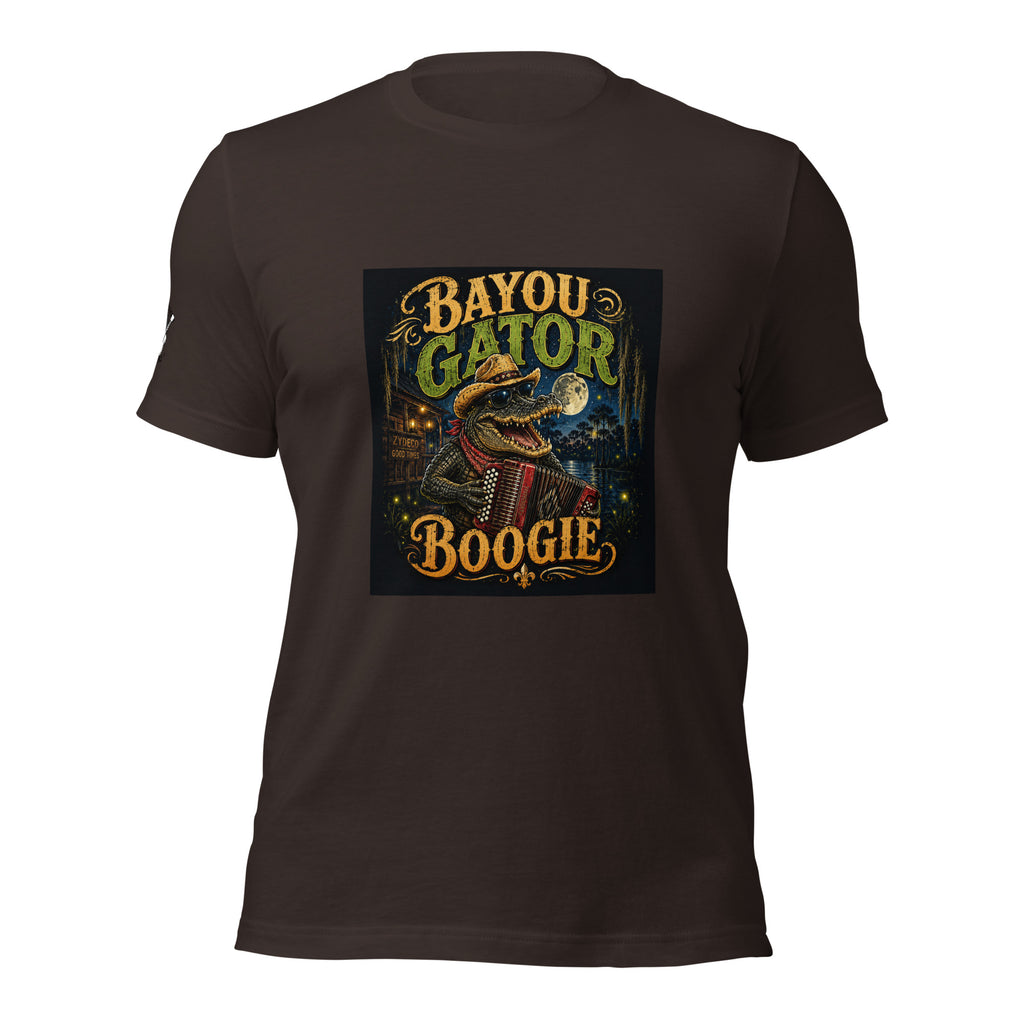 Bayou Gator Boogie Unisex Graphic T-Shirt | Louisiana Zydeco Music Tee Bazaare Mart Graphic Tees
