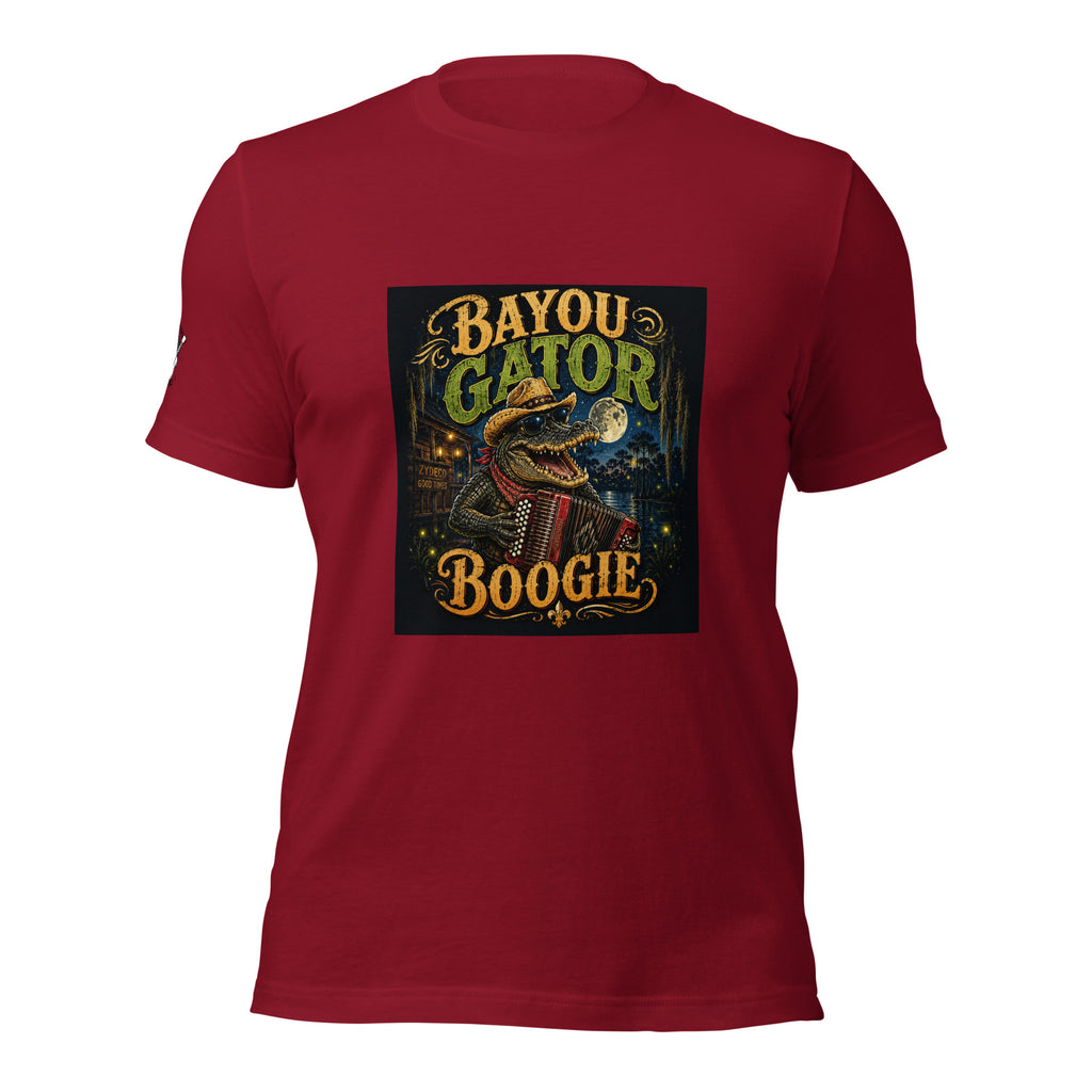 Bayou Gator Boogie Unisex Graphic T-Shirt | Louisiana Zydeco Music Tee Bazaare Mart Graphic Tees