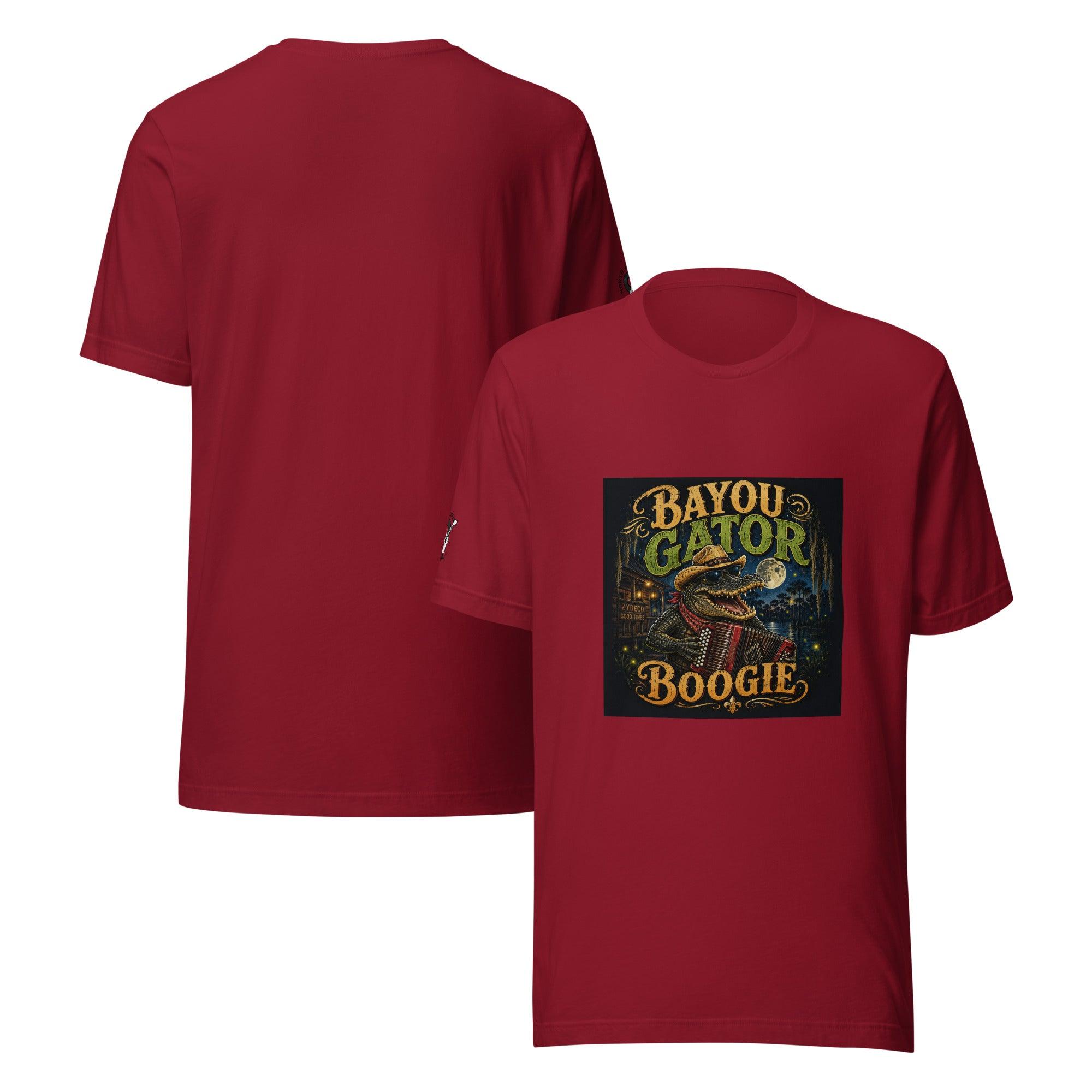 Bayou Gator Boogie Unisex Graphic T-Shirt | Louisiana Zydeco Music Tee Cardinal Bazaare Mart Graphic Tees