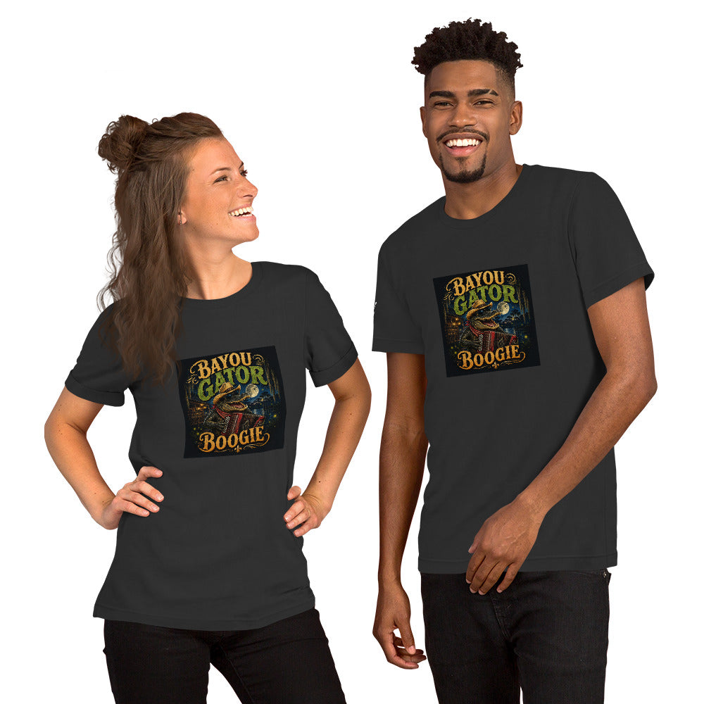 Bayou Gator Boogie Unisex Graphic T-Shirt | Louisiana Zydeco Music Tee Bazaare Mart Graphic Tees