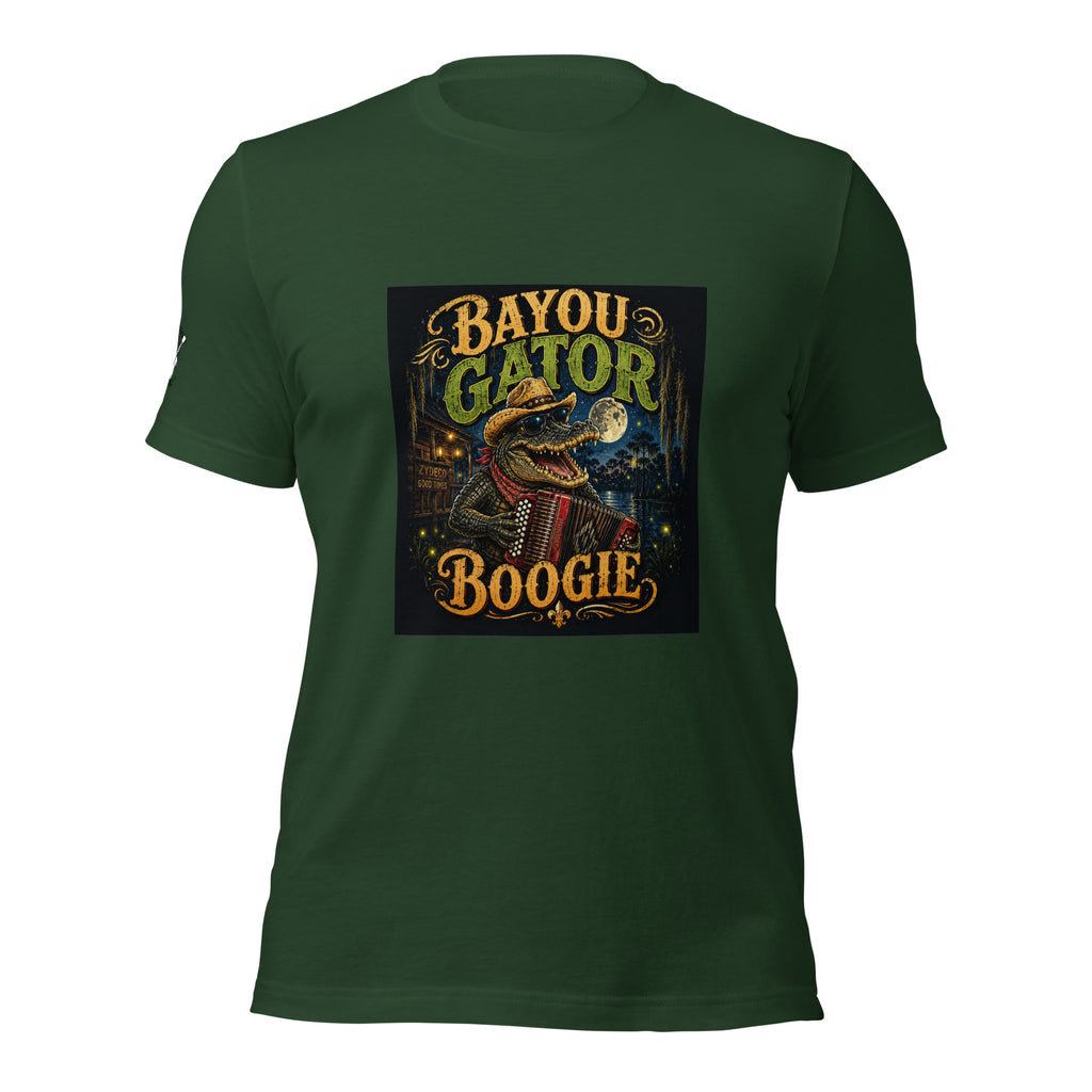 Bayou Gator Boogie Unisex Graphic T-Shirt | Louisiana Zydeco Music Tee Bazaare Mart Graphic Tees