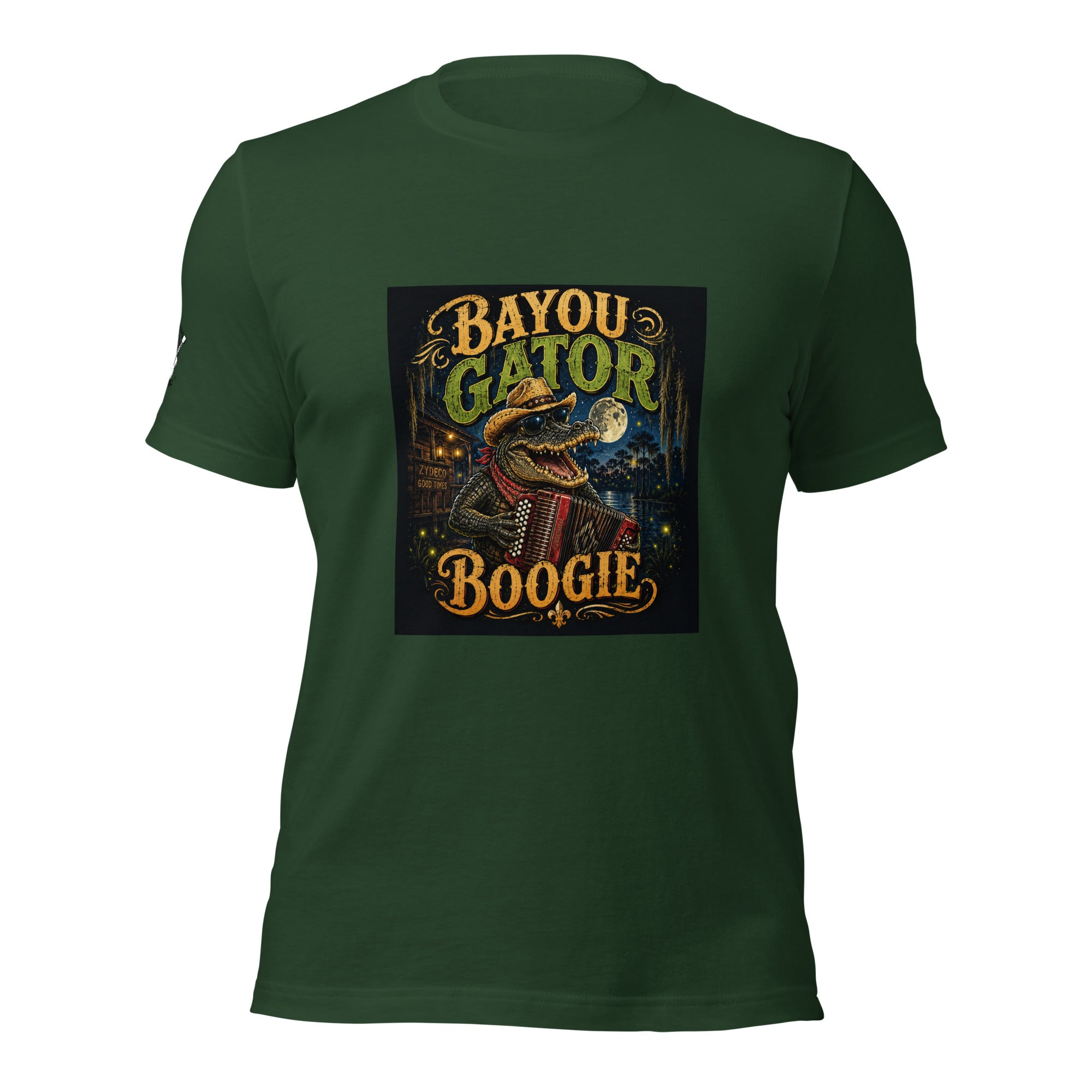 Bayou Gator Boogie Unisex Graphic T-Shirt | Louisiana Zydeco Music Tee Bazaare Mart Graphic Tees