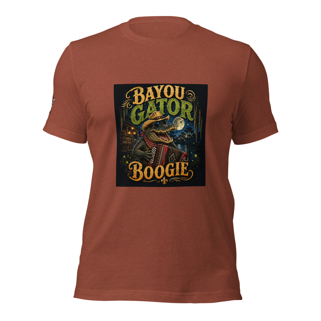 Bayou Gator Boogie Unisex Graphic T-Shirt | Louisiana Zydeco Music Tee Bazaare Mart Graphic Tees