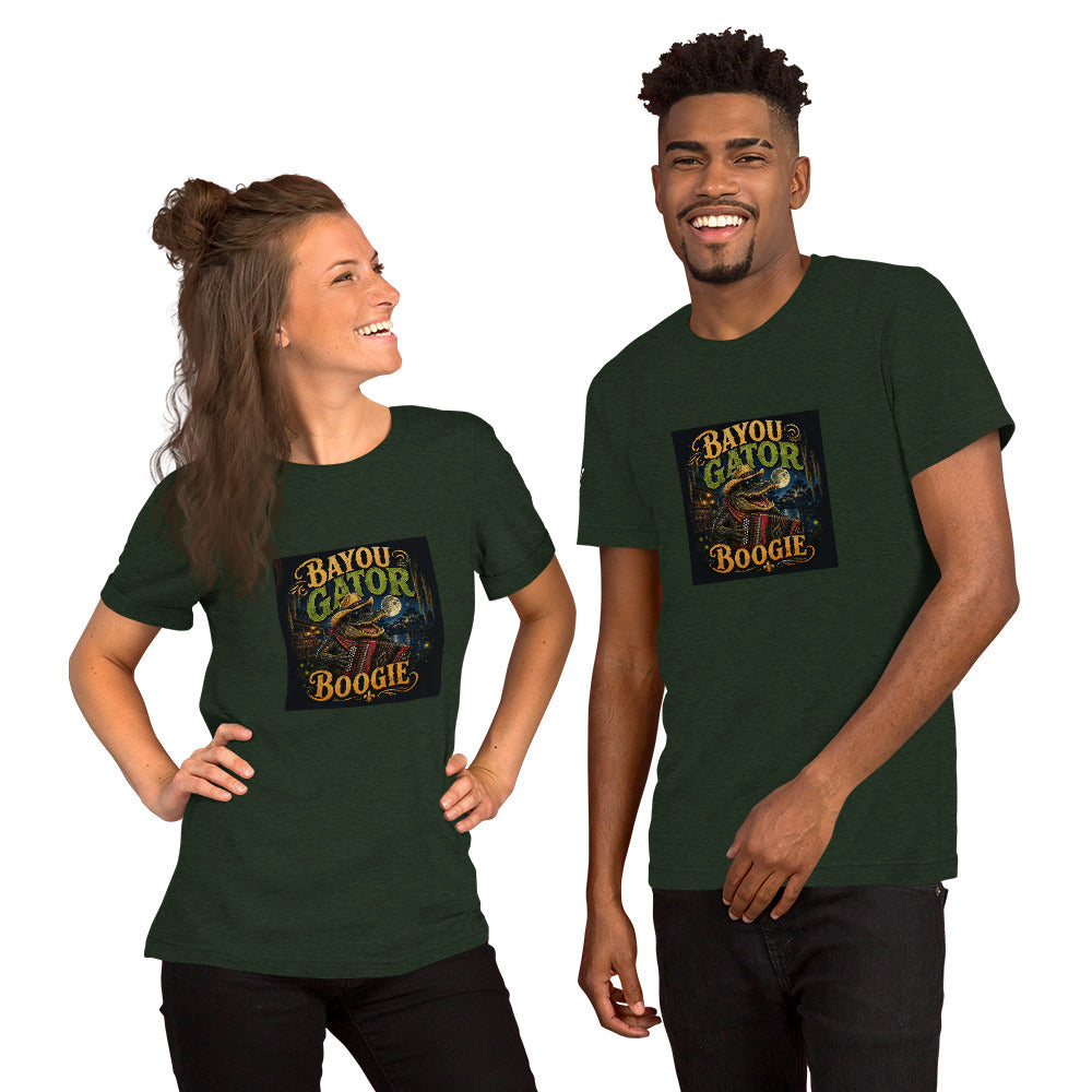 Bayou Gator Boogie Unisex Graphic T-Shirt | Louisiana Zydeco Music Tee Bazaare Mart Graphic Tees