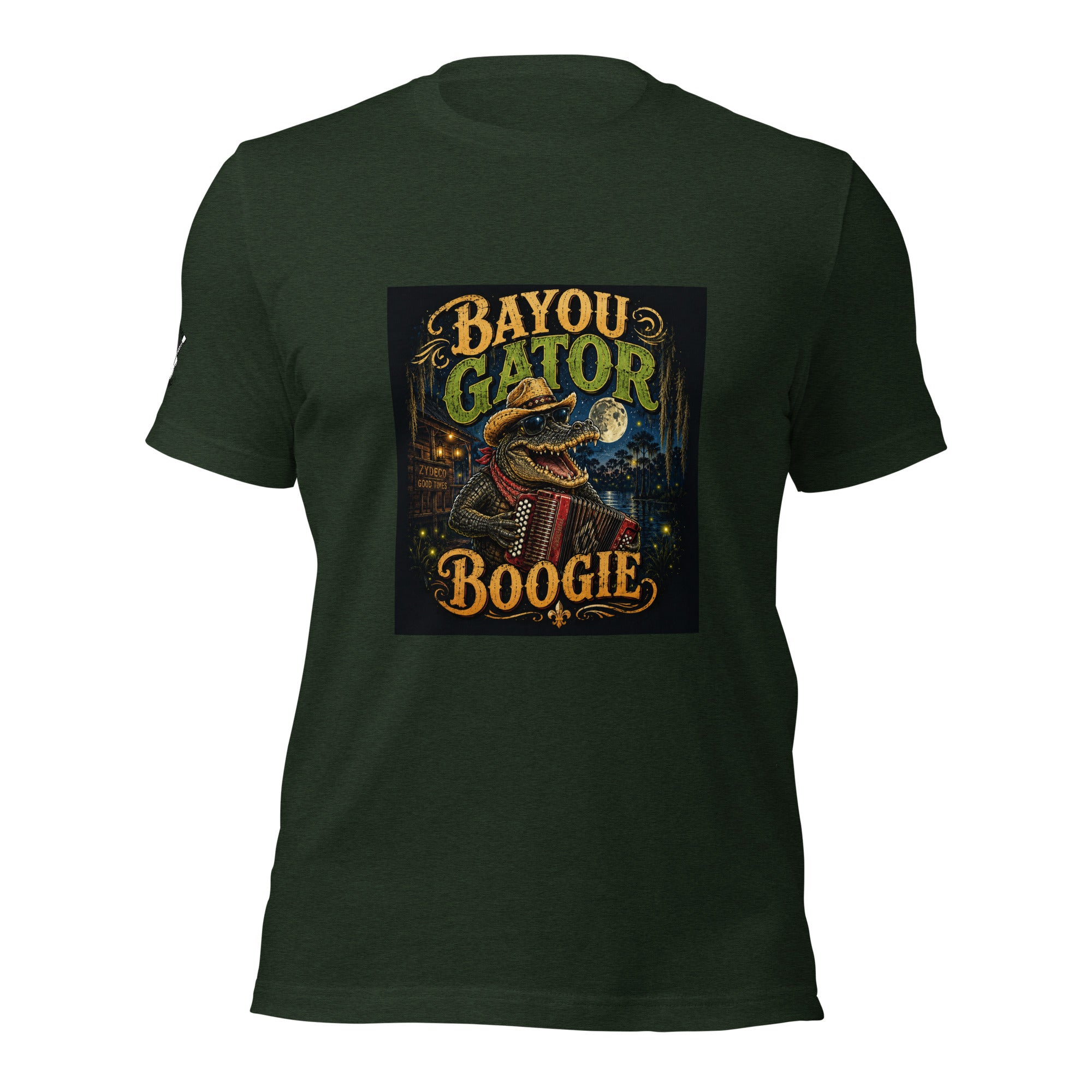 Bayou Gator Boogie Unisex Graphic T-Shirt | Louisiana Zydeco Music Tee Bazaare Mart Graphic Tees