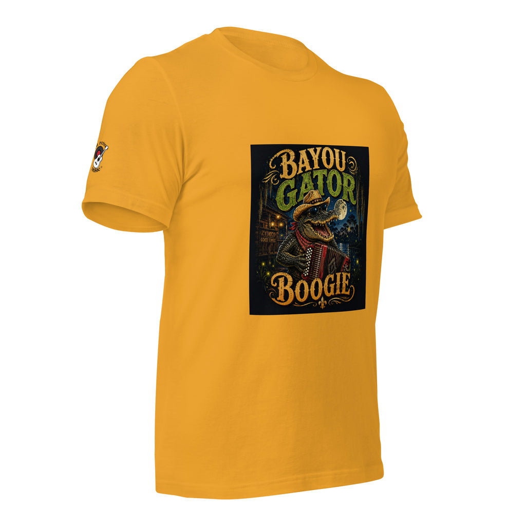 Bayou Gator Boogie Unisex Graphic T-Shirt | Louisiana Zydeco Music Tee Bazaare Mart Graphic Tees