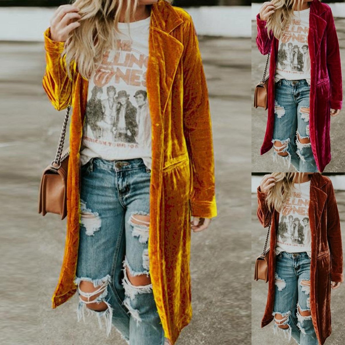 Velvet Open Front Duster - Bazaare Mart