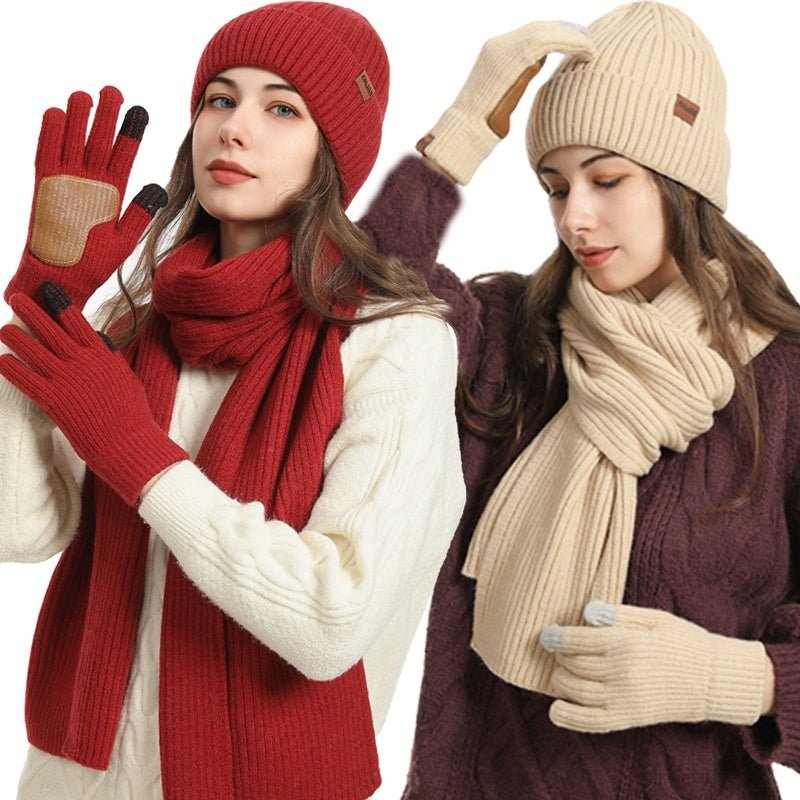 Winter Hat Scarf Gloves 3pc Set - Bazaare Mart