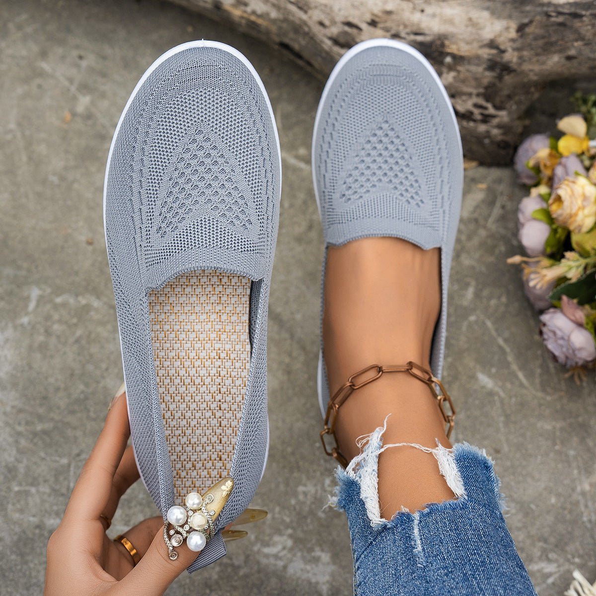 Women's Casual Flat Mesh Shoes - Bazaare Mart