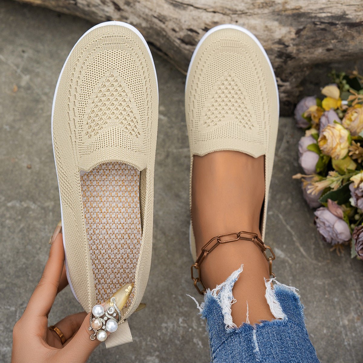 Women's Casual Flat Mesh Shoes - Bazaare Mart