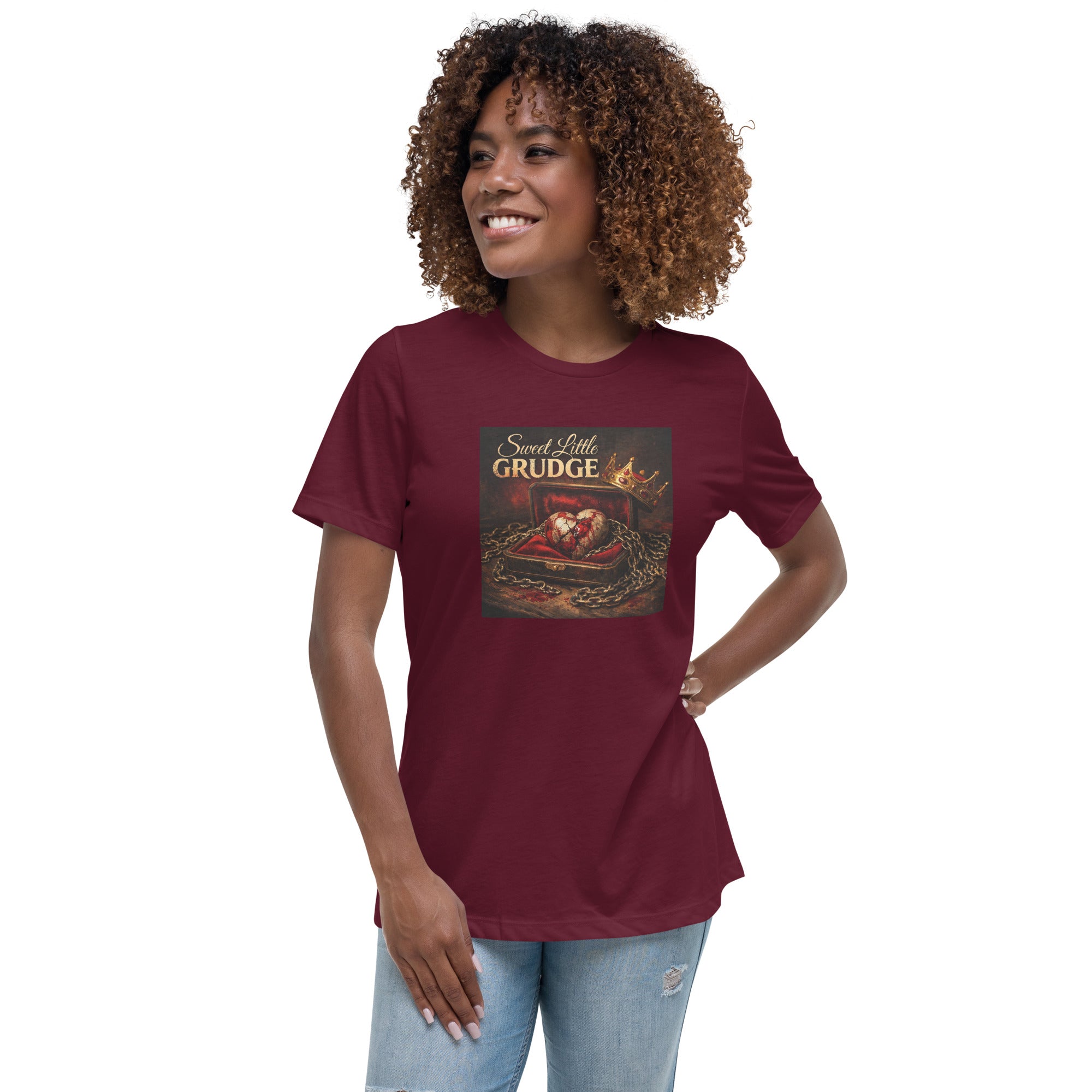 Official Sweet Little Grudge T-Shirt Maroon Bazaare Mart Graphic Tees