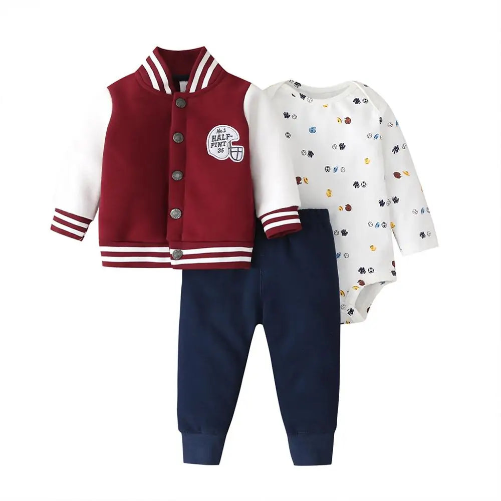 3pc. Baby Boy Letterman Jacket Set