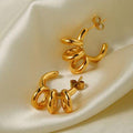 Stainless Steel C-Hoop Earrings Gold One Size Trendsi Earrings