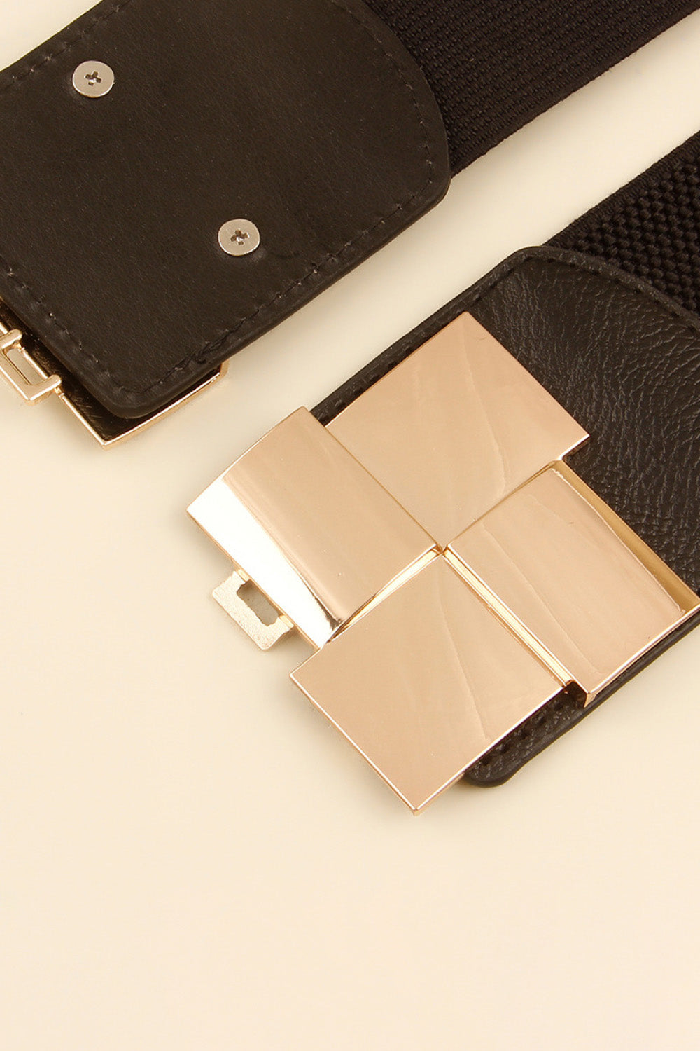 Geometric Buckle Wide Elastic Belt - Bazaare Mart