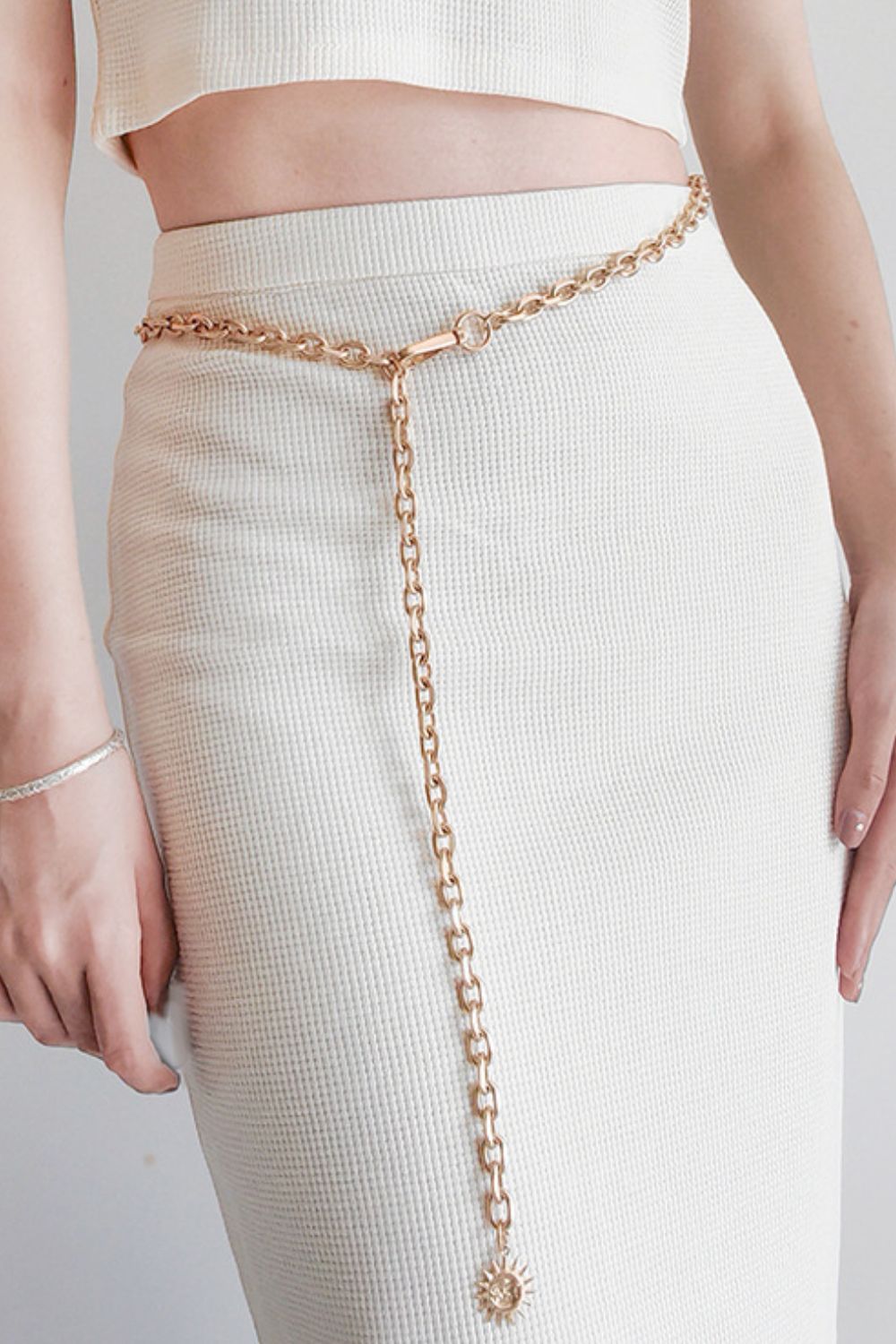Long Gold Sun Chain Belt - Bazaare Mart