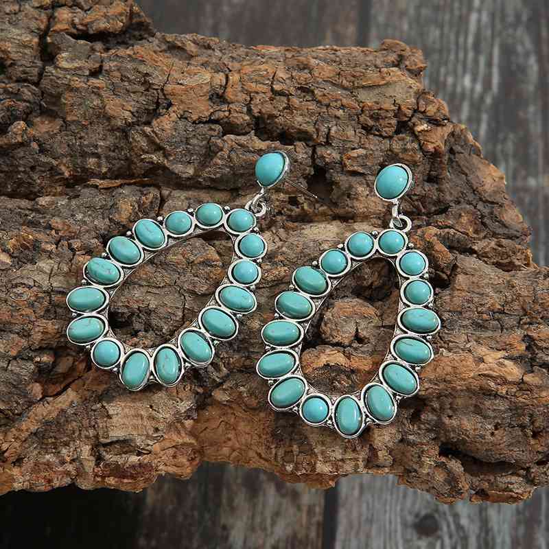 Artificial Turquoise Hoop Earrings