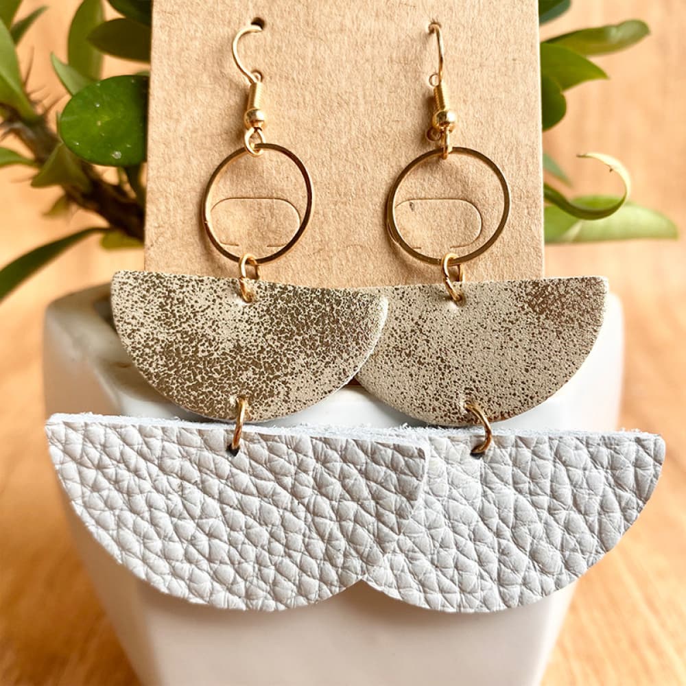 Geometrical Shape Dangle Earrings - Bazaare Mart