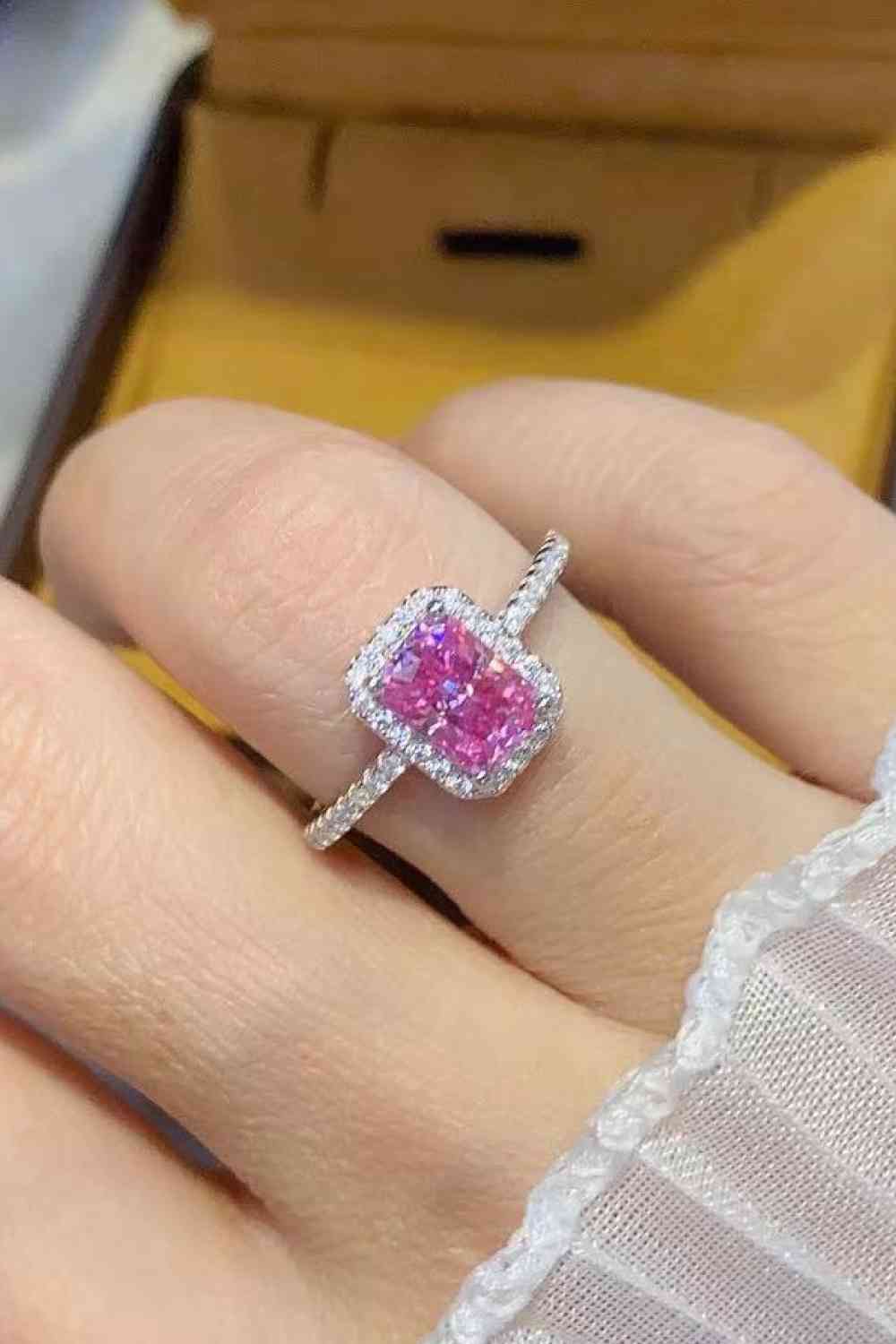 Stuck On You Pink 2 Carat Moissanite Ring