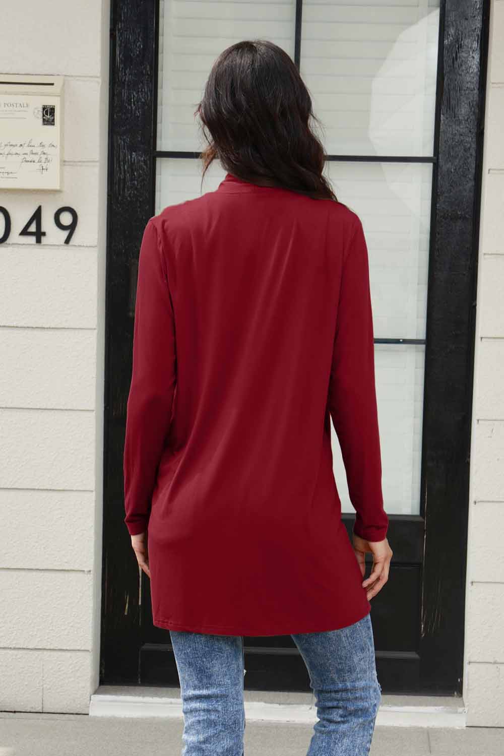 Plus Size Open Front Cardigan with Pockets