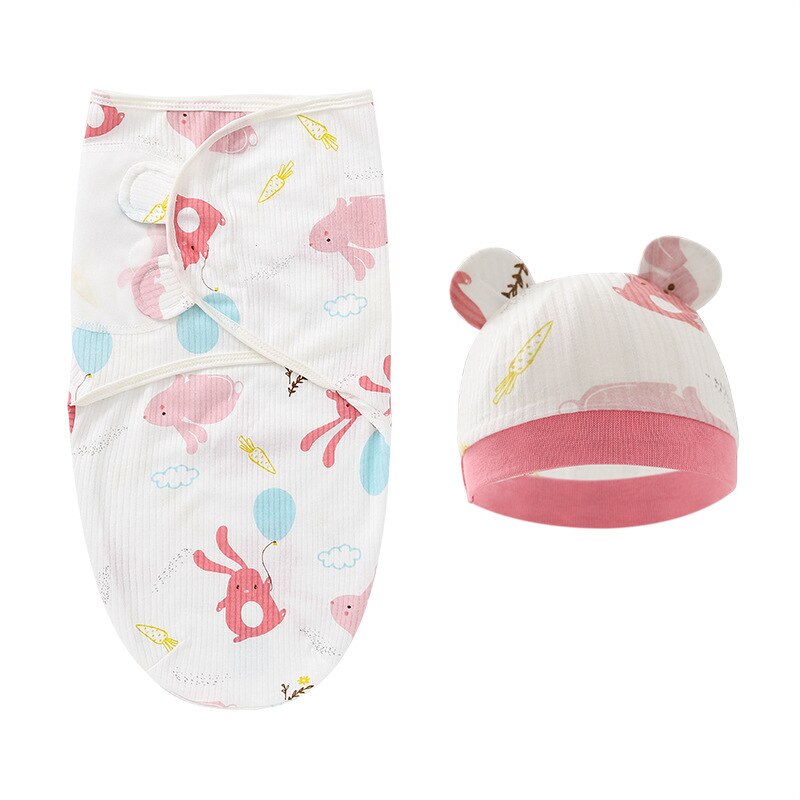 Pink Bunny Infant Swaddle Set 