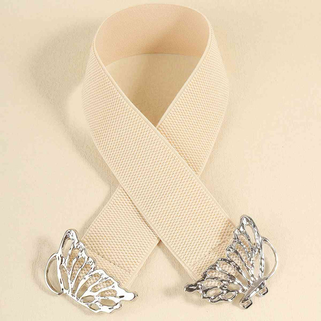Butterfly Alloy Buckle Elastic Belt - Bazaare Mart