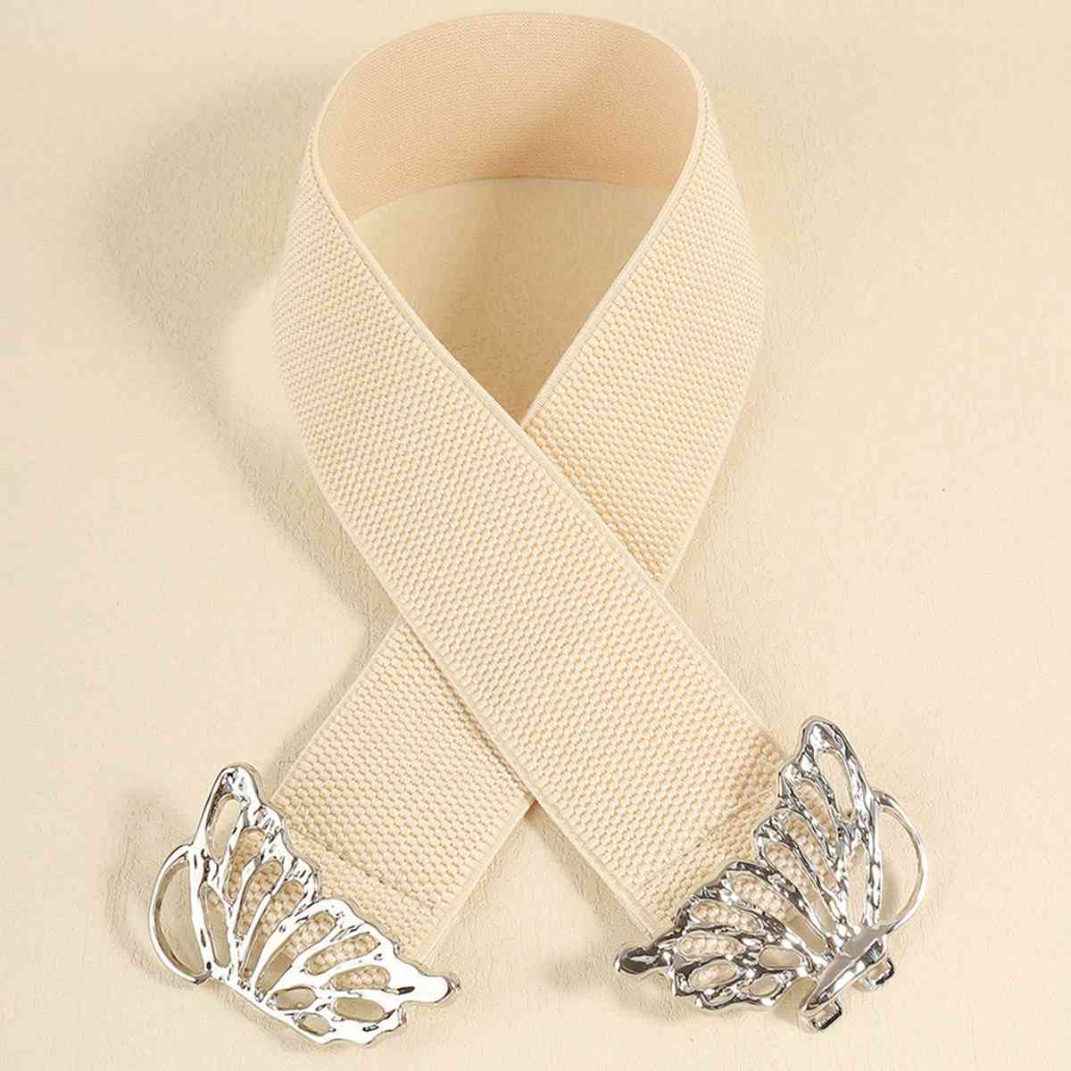 Butterfly Alloy Buckle Elastic Belt - Bazaare Mart