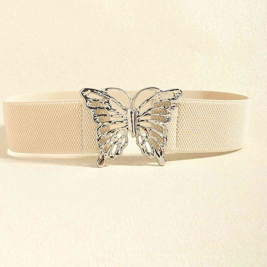 Butterfly Alloy Buckle Elastic Belt - Bazaare Mart