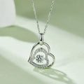 Floating 0.3 ct. Moissanite 925 Sterling Silver Heart Necklace Silver One Size Bazaare Mart Silver Heart Necklace