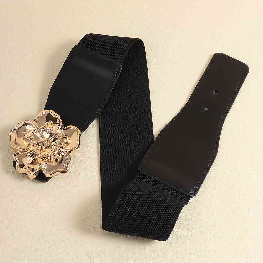 Flower Alloy Buckle Elastic Belt - Bazaare Mart