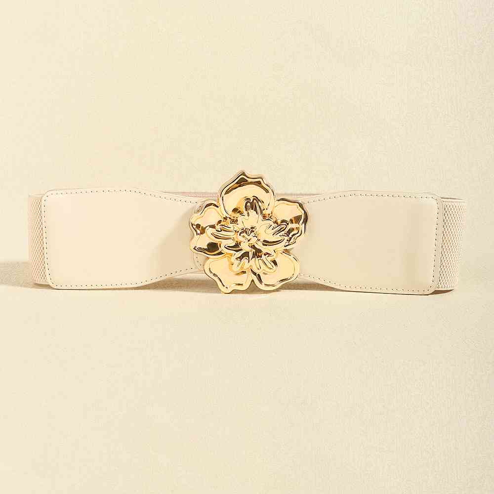 Flower Alloy Buckle Elastic Belt - Bazaare Mart