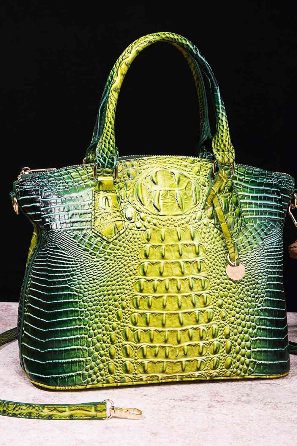 Colorful Gradient PU Alligator Satchel Handbag - Bazaare Mart