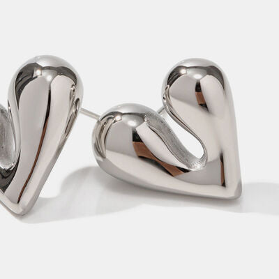 Fluid Heart Stud Earrings