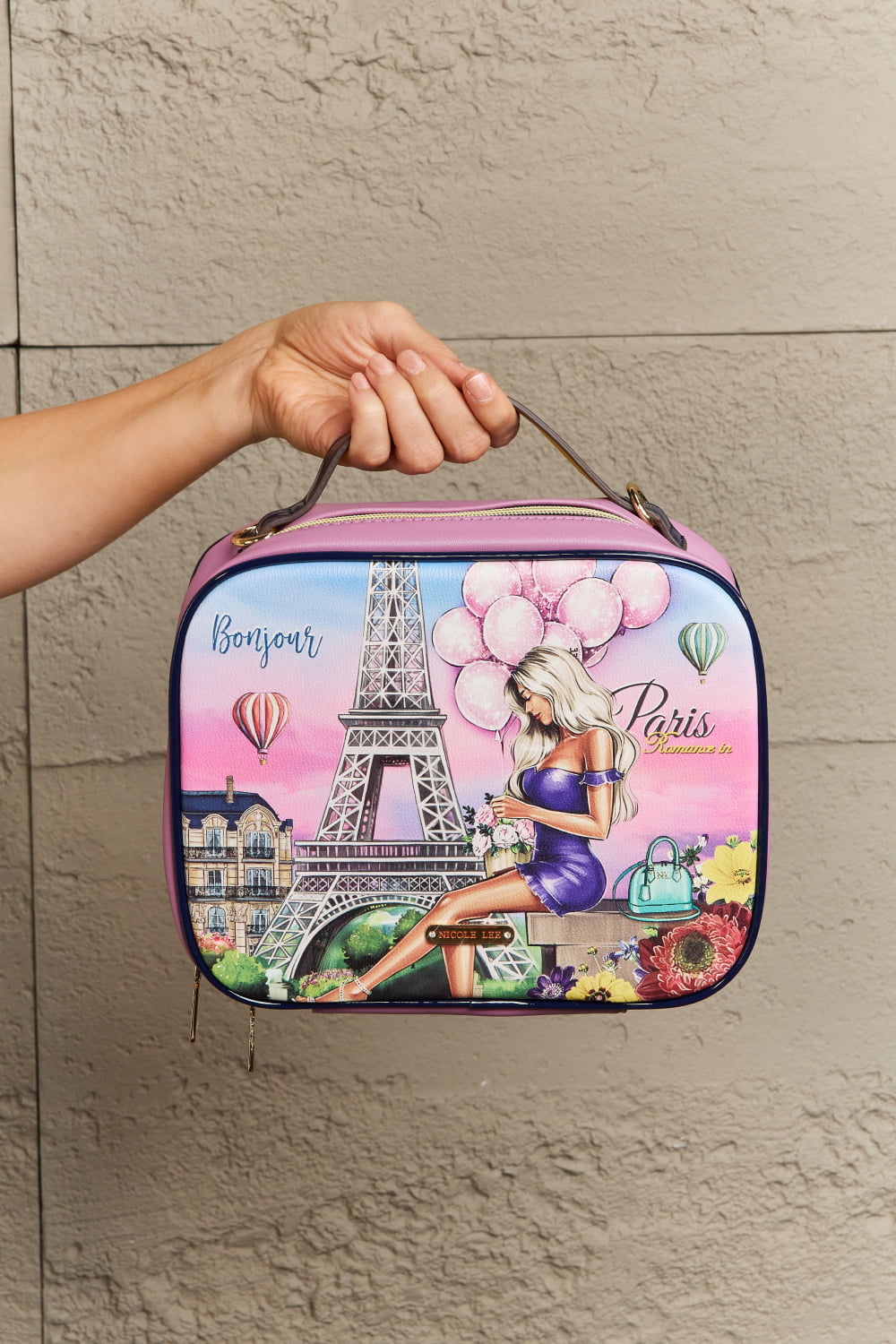 Nicole Lee USA Printed Handbag with Three Pouches - Bazaare Mart