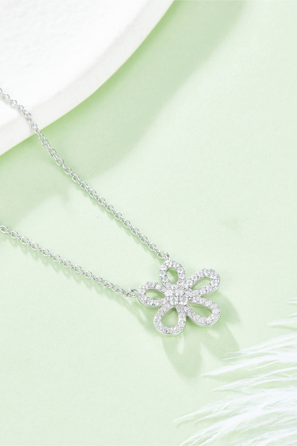 Moissanite Flower Necklace - Bazaare Mart
