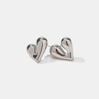 Fluid Heart Stud Earrings