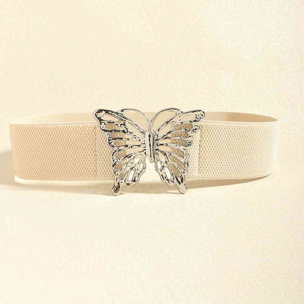 Butterfly Alloy Buckle Elastic Belt - Bazaare Mart