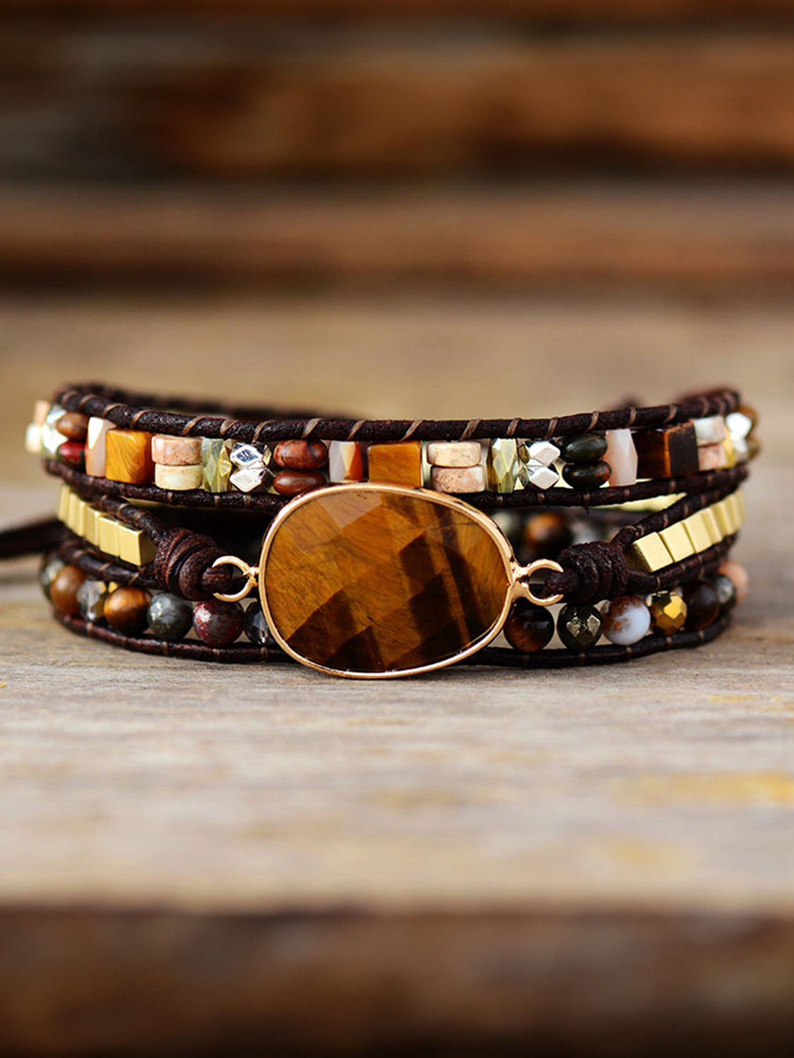 Geometrical Shape Triple-Layer Bracelet - Bazaare Mart