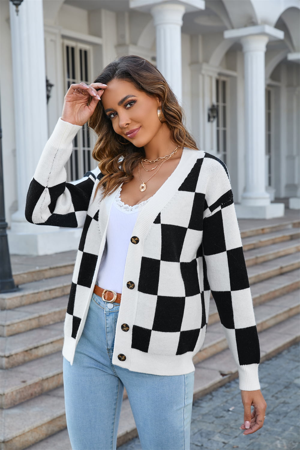 Checkerboard Cardigan