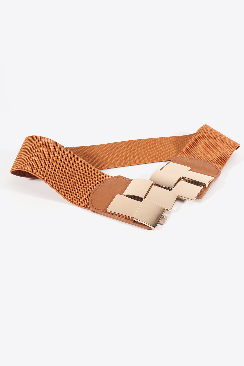 Geometric Buckle Wide Elastic Belt