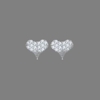 Moissanite 925 Sterling Silver Heart Stud Earrings