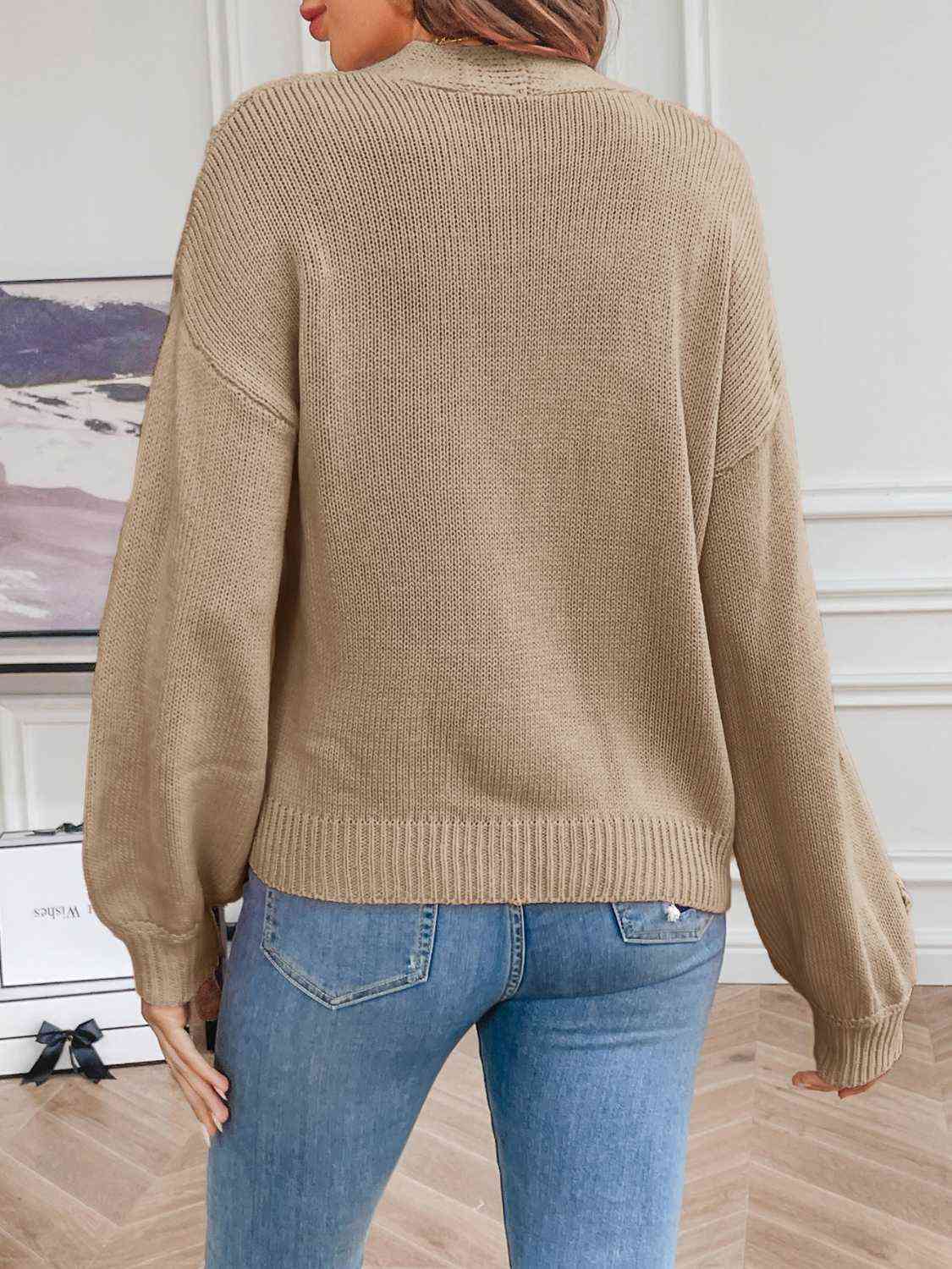 Sweet Embroidered Floral Open Front Cardigan